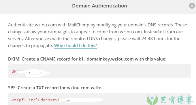 MailChimp做DNS解析记录