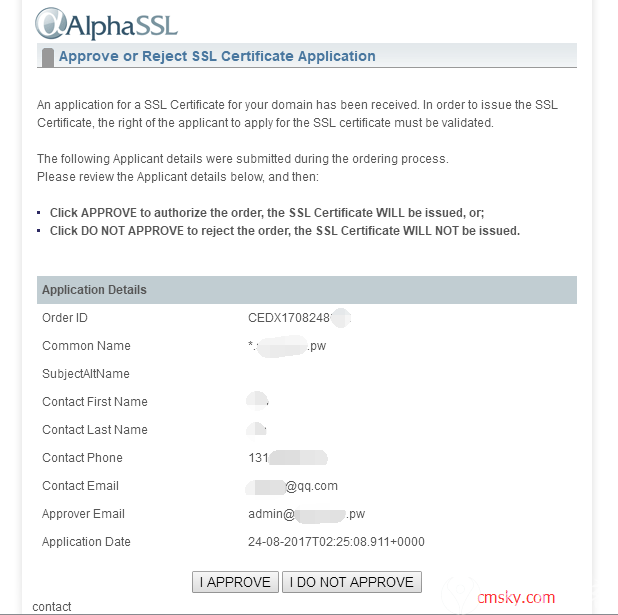 新版免费Alphassl泛域名证书申请