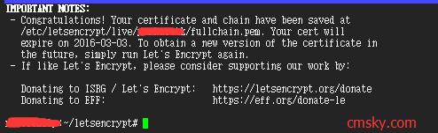 let\'s encrypt免费ssl证书申请过程