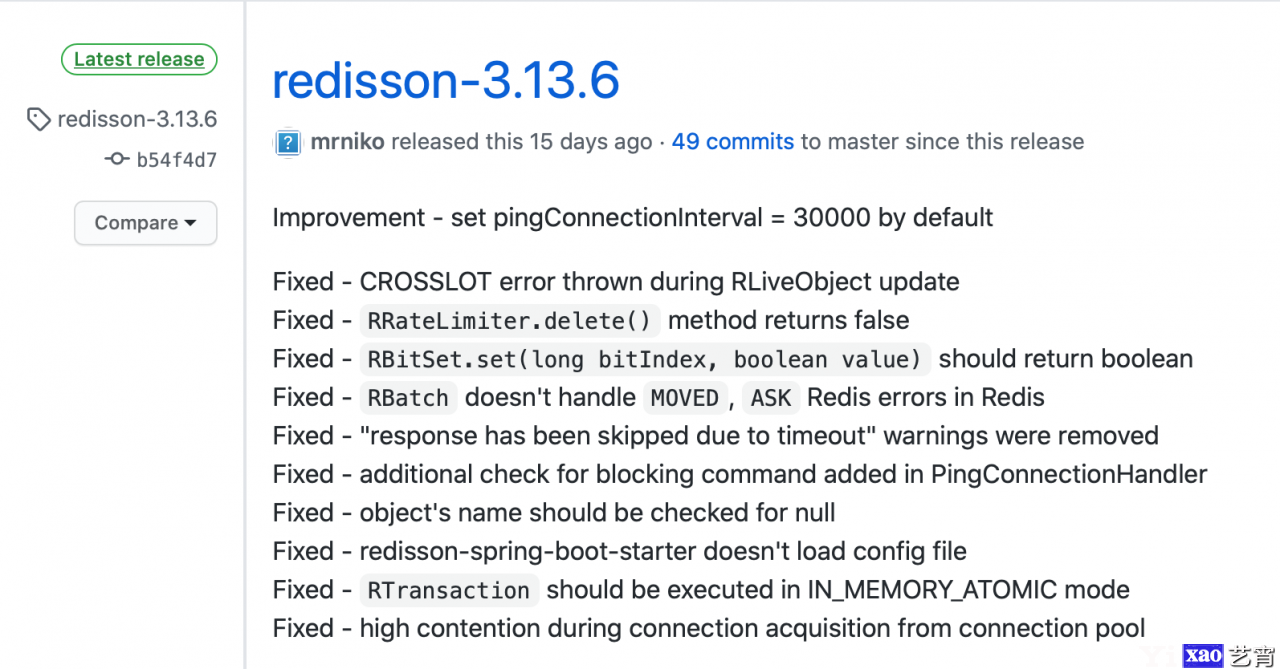 Redisson3.13.6 发布，官方推荐的Redis客户端
