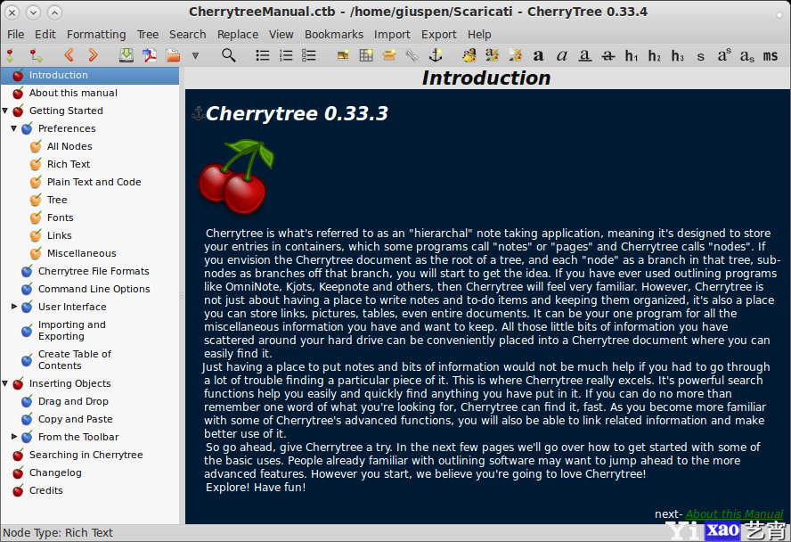程序员笔记CherryTree 0.99.28发布