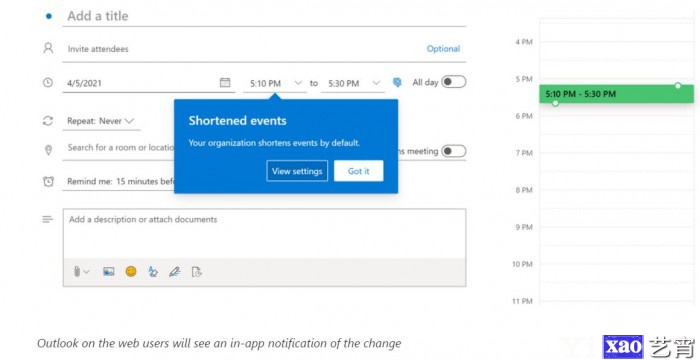 微软Outlook的新功能可以缩短企业会议时间并加入休息时间
