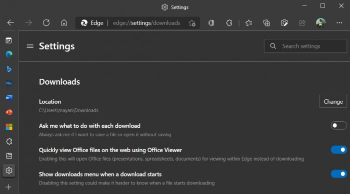 Microsoft Edge浏览器中的Office Viewer功能首次出现