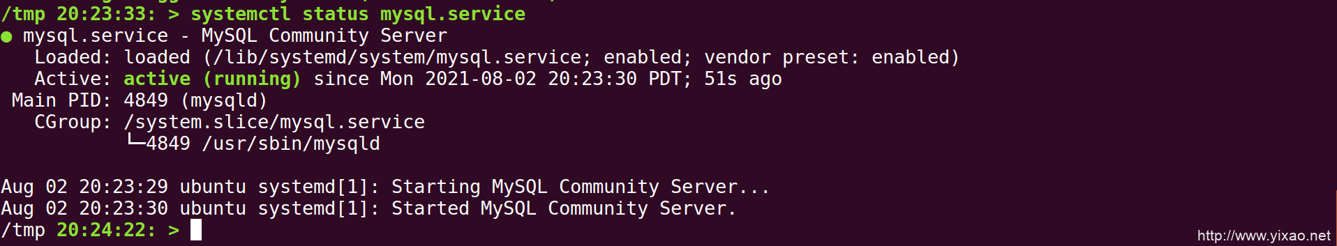 ubuntu mysql 服务管理以及数据库操作