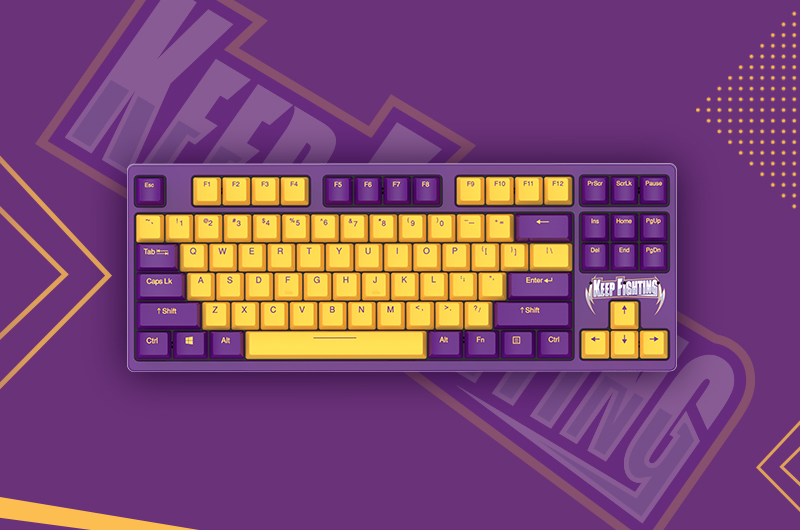 KEEP FIGHTING ▎达尔优发布A87紫金版樱桃轴机械键盘